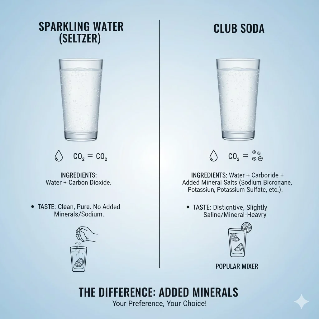 sparkling water or club soda