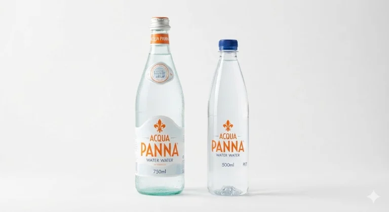 Acqua Panna glass bottles
