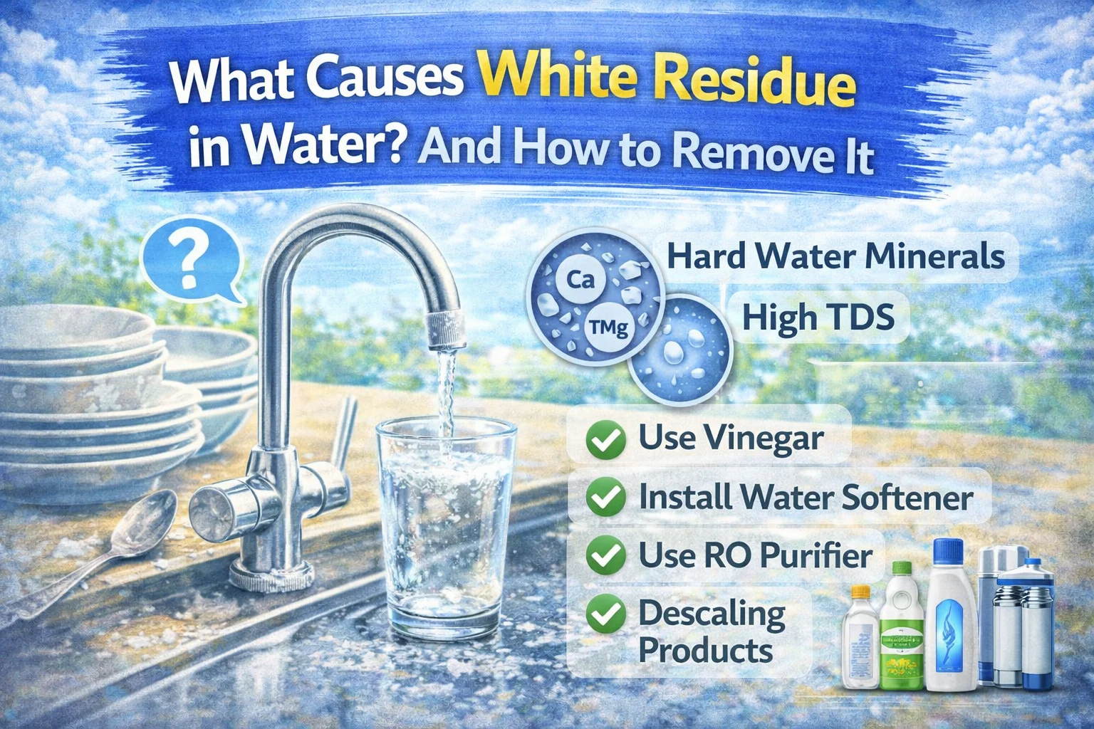 Causes and solutions for water residue