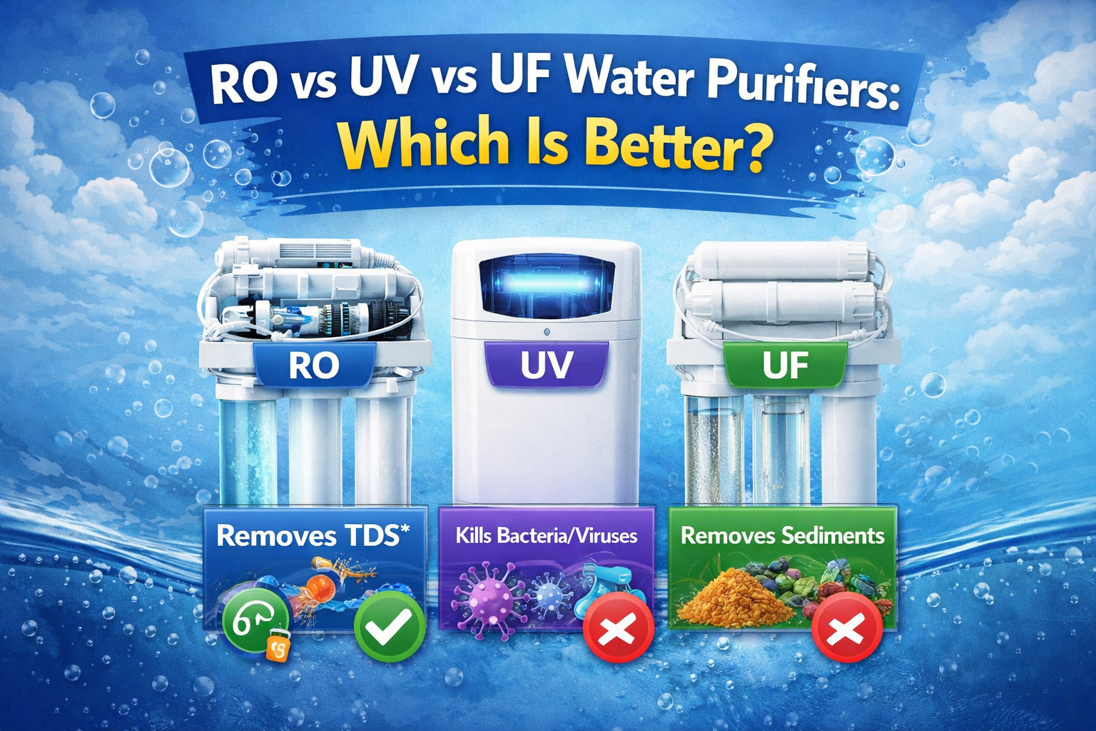Water purifiers comparison infographic