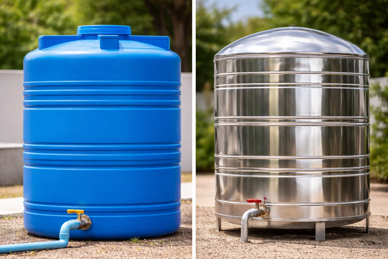 Blue vs stainless steel tanks
