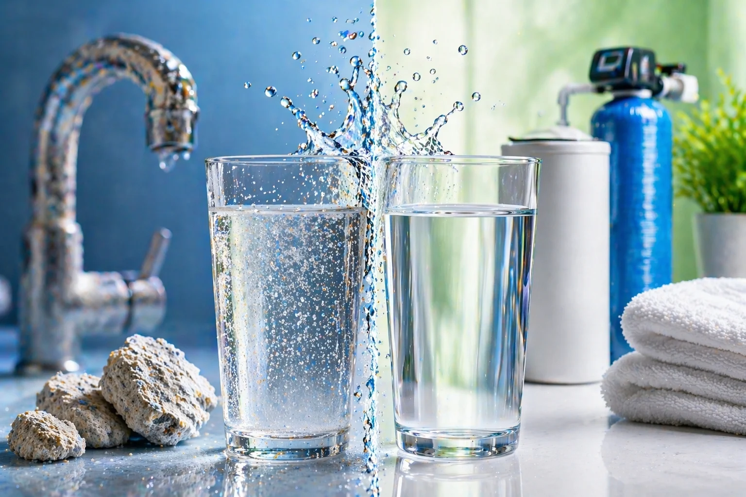 Hard vs soft water contrast