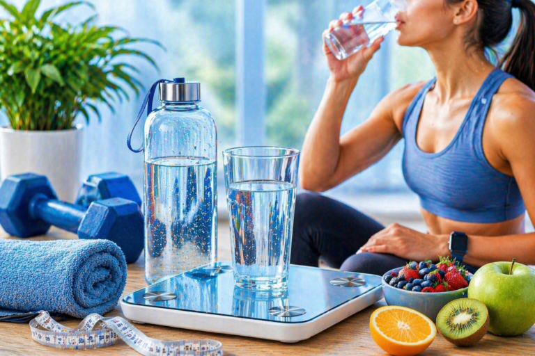 Post-workout hydration and wellness scene