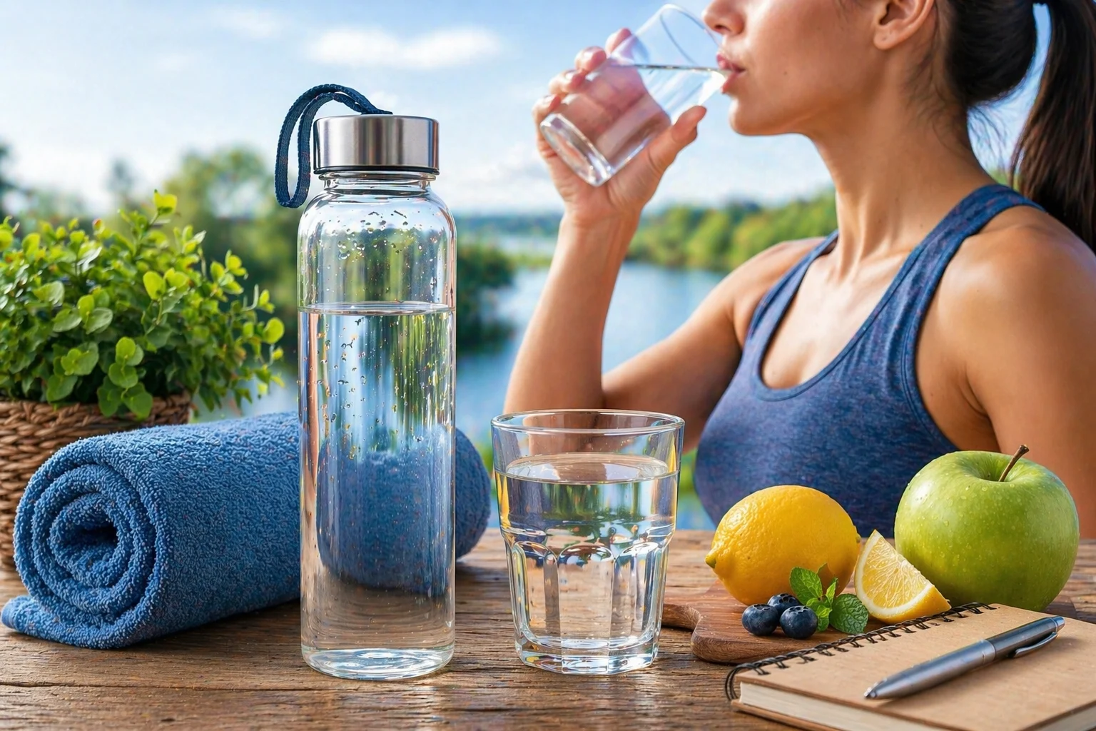 Refreshing hydration and wellness setup