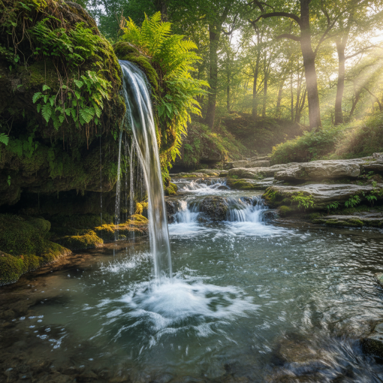 Spring water captured from underground formation