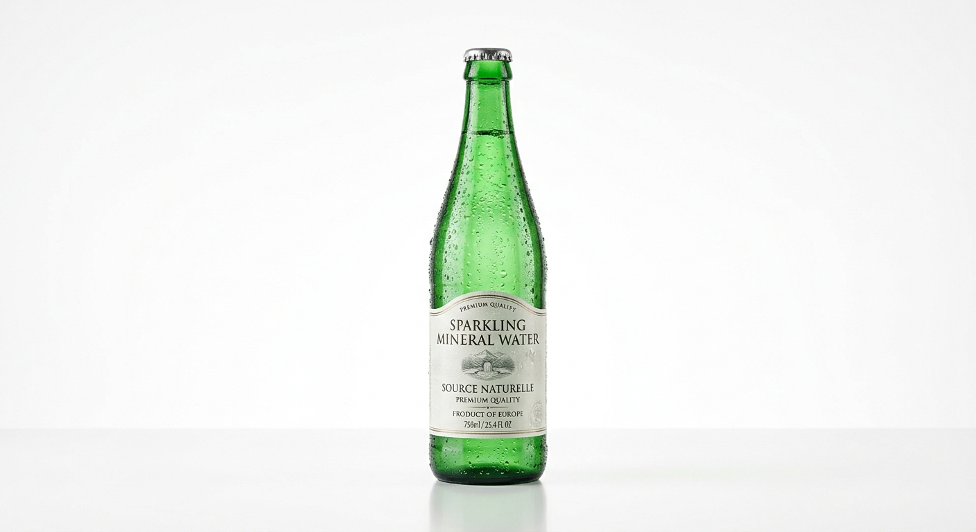 Gerolsteiner sparkling mineral water glass bottle