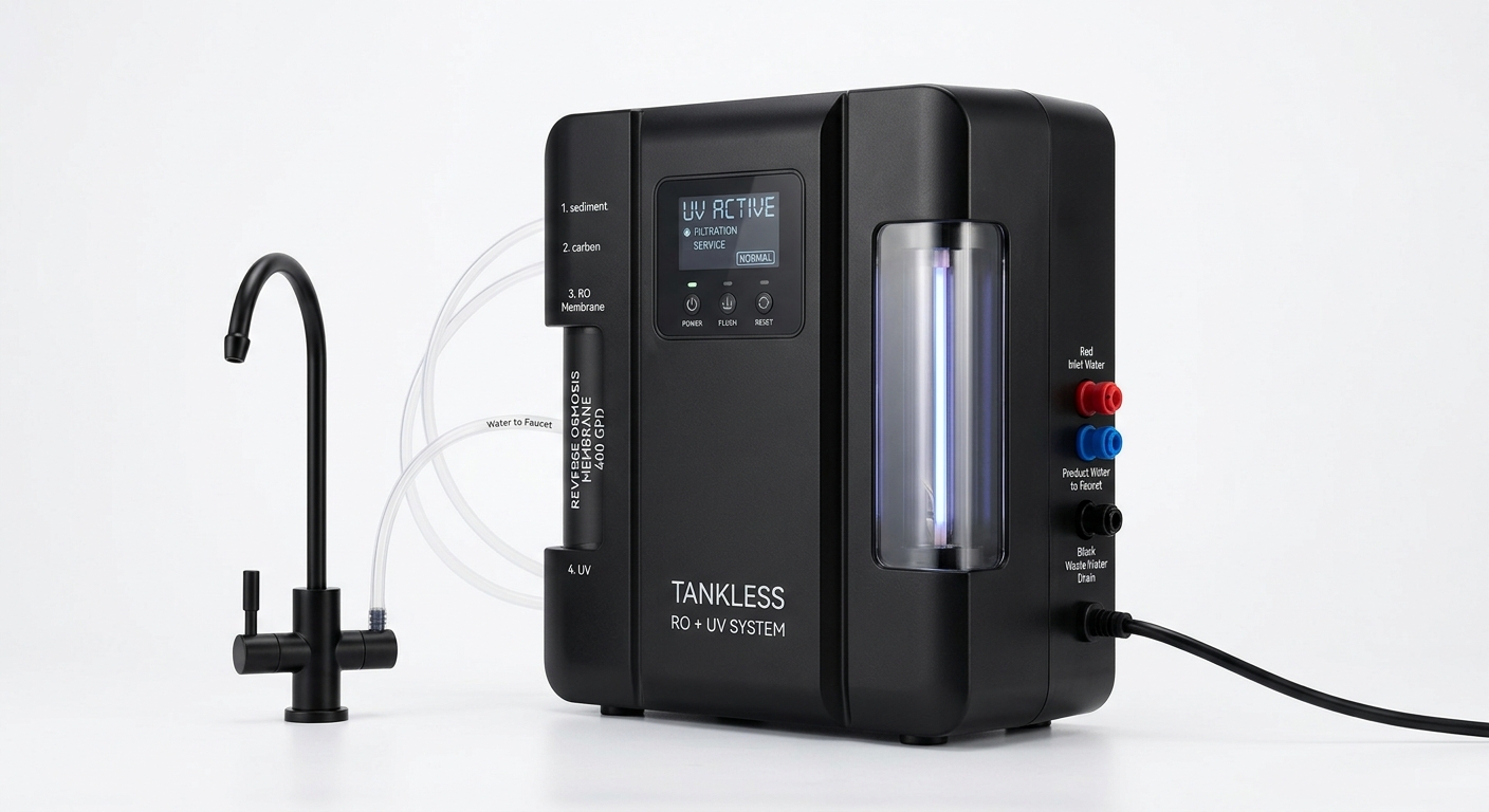 SimPure T1-400UV tankless reverse osmosis system with UV sterilization