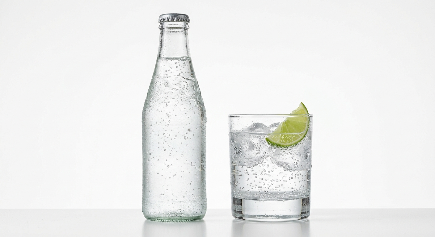 Topo Chico sparkling mineral water glass bottle with lime