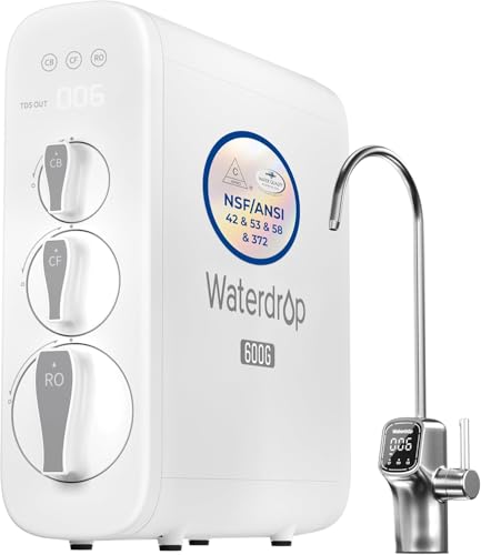 Waterdrop G3P600 Reverse Osmosis System, 600 GPD Tankless RO Water Filter